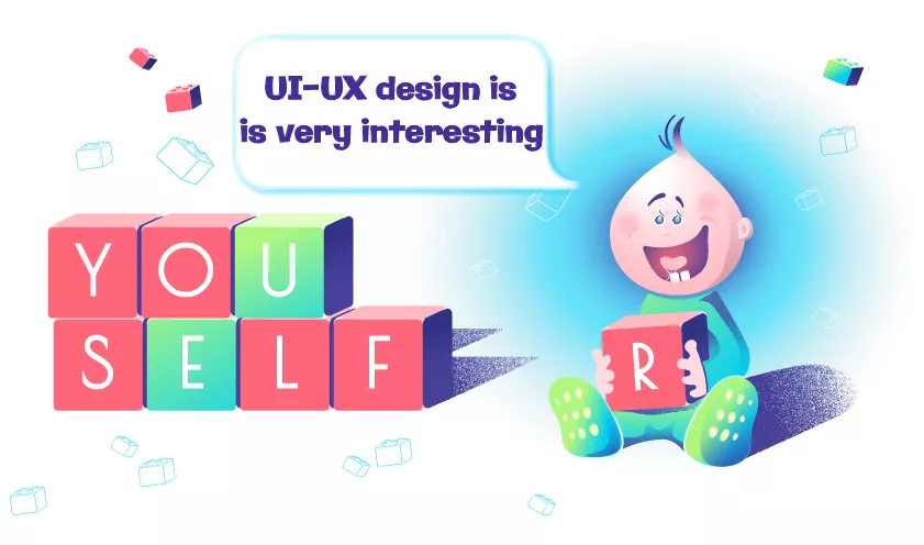 Curious Child Engages with Building Blocks: Early Exposure to UI-UX Design Fascination